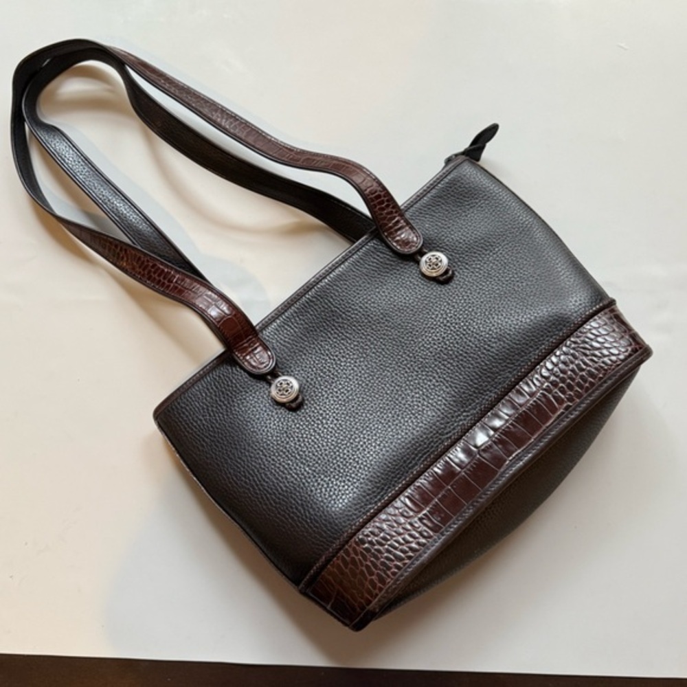 Brighton Collection Leather Tote Shoulder Bag Brown Work Medium Classic